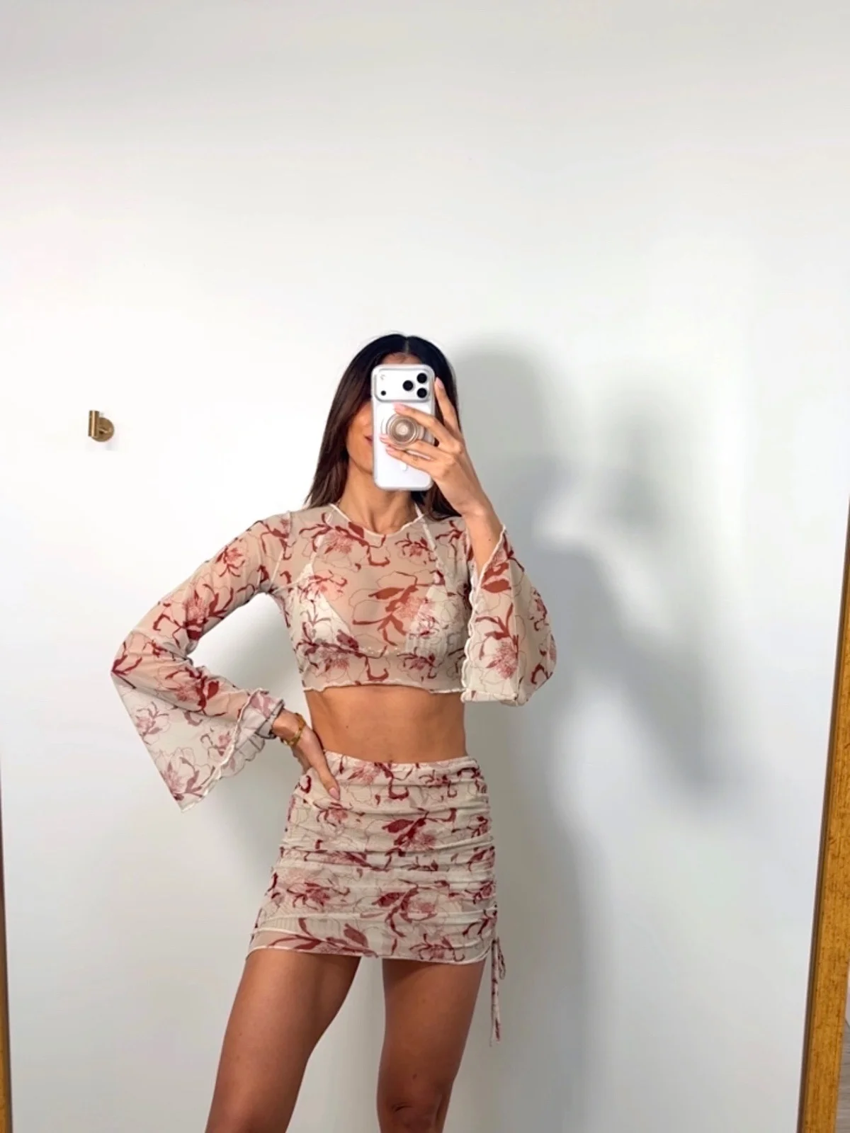Set Falda Flor Roja - (covertdb125)