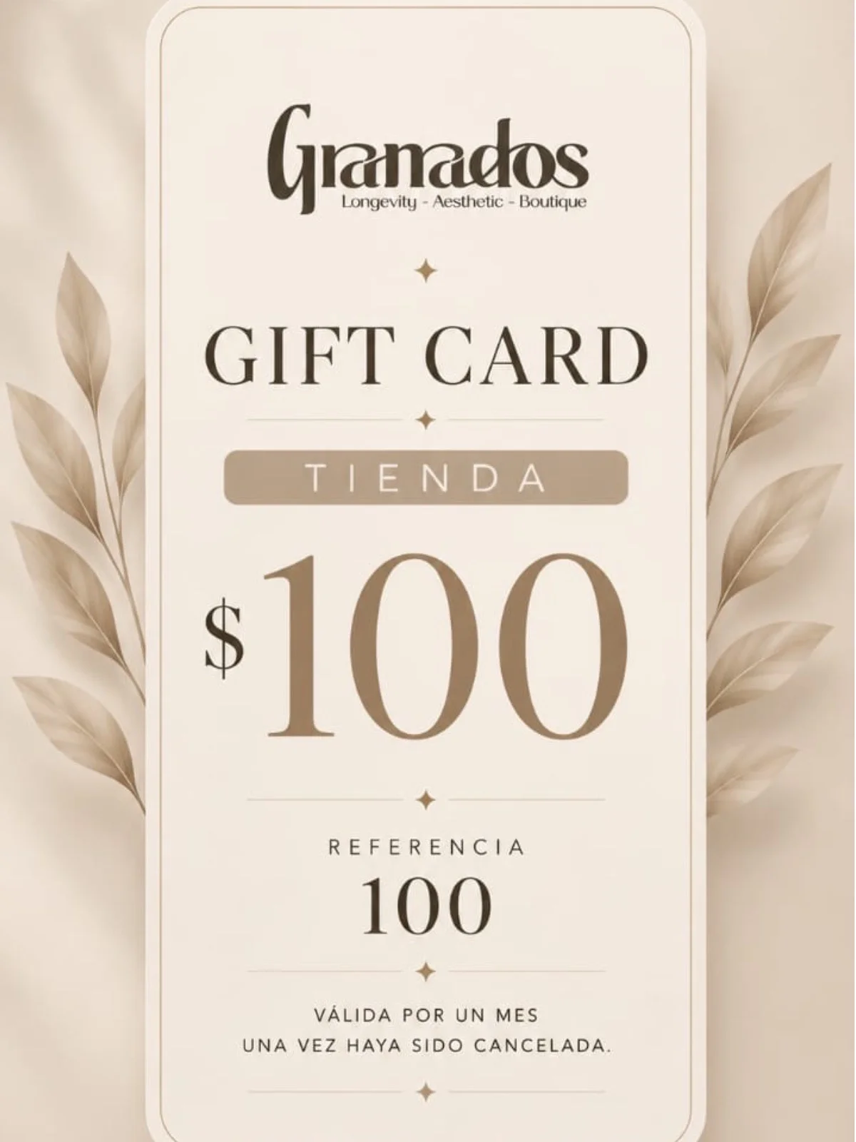 Gift Card Física Tienda