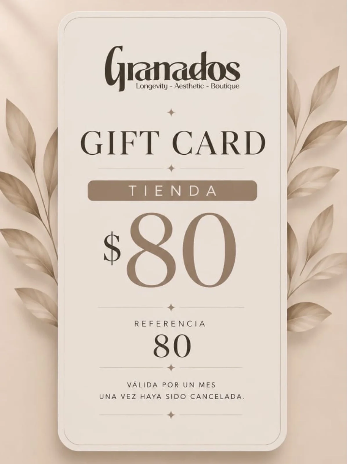 Gift Card Física Tienda