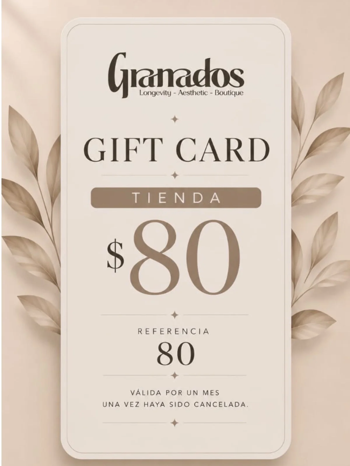 Gift Card Online Tienda