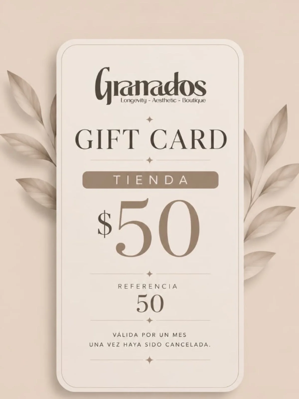 Gift Card Física Tienda